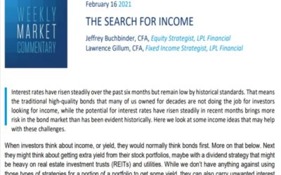 The Search for Income | Weekly Market Commentary | February 16, 2021