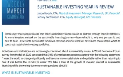 Sustainable Investing Year In Review | Weekly Market Commentary | February 22, 2021