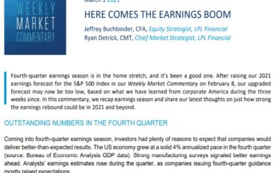 Here Comes The Earnings Boom | Weekly Market Commentary | March 1, 2021