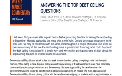 Answering the Top Debt Ceiling Questions | Weekly Market Commentary | October 11, 2021