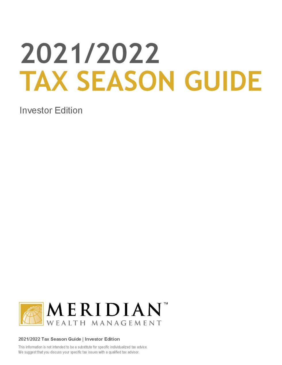 2021 2022 Tax Season Guide Meridian Wealth Management