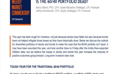 Is the 60/40 Portfolio Dead? | Weekly Market Commentary | June 13, 2022