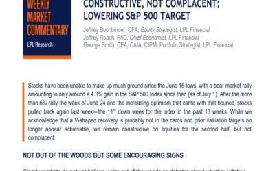 Constructive, Not Complacent | Weekly Market Commentary | July 5, 2022