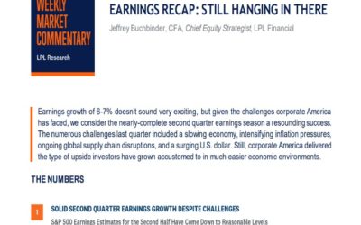 Earnings Recap: Still Hanging in There | Weekly Market Commentary | August 29, 2022