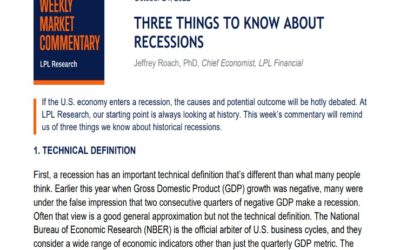 Three Things to Know About Recessions | Weekly Market Commentary | October 24, 2022